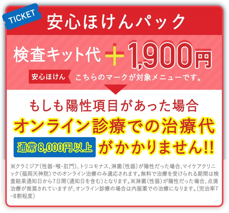 安心ほけんパック｜陽性時オンライン診療 治療代すべて無料